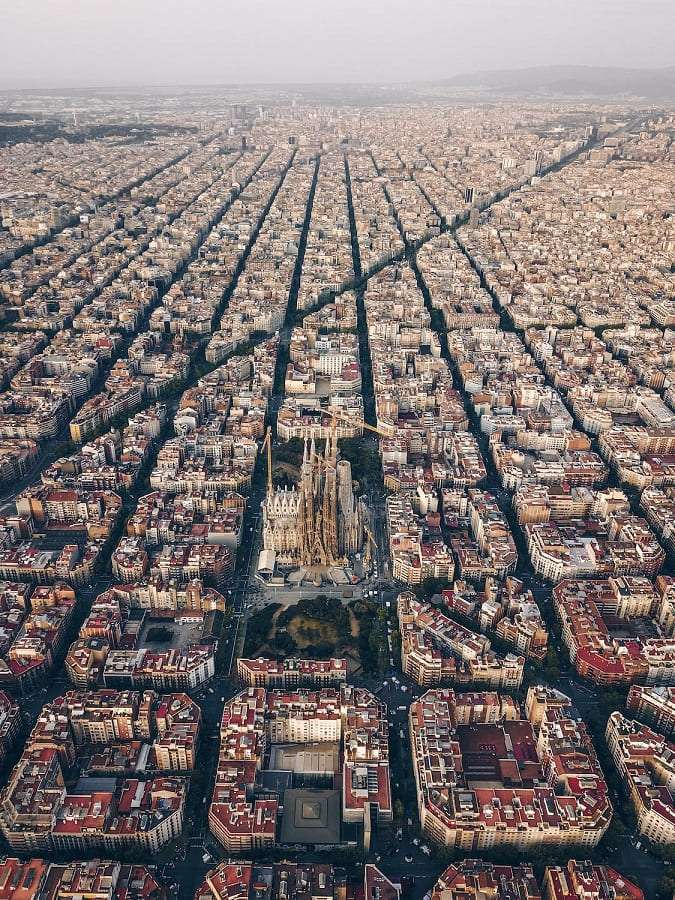 A cidade de Barcelona e as Superillas.