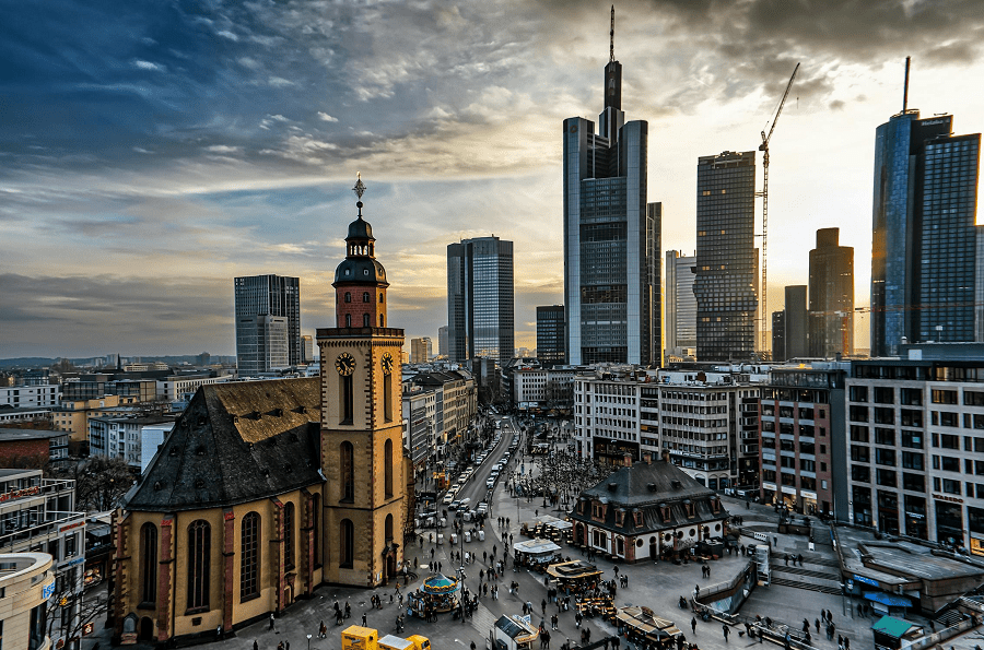 Cidade de Frankfurt, na Alemanha